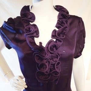 Womens silk like purple blouse